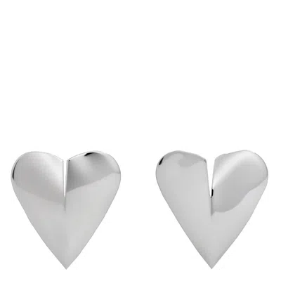 Alaïa Alaia Le Coeur Torn Silver Earrings Women In Silver