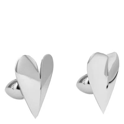 Alaïa Alaia Le Coeur Torn Silver Earrings Women In Silver