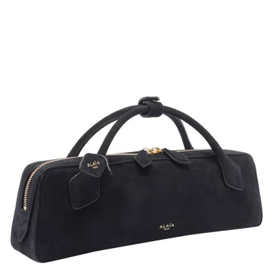 Alaïa Womens Le Teckel Small Leather Shoulder Bag Noir
