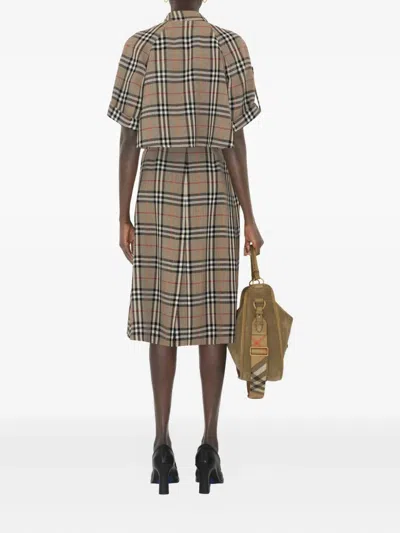 Burberry Check Silk Blend Trench Dress In Multi