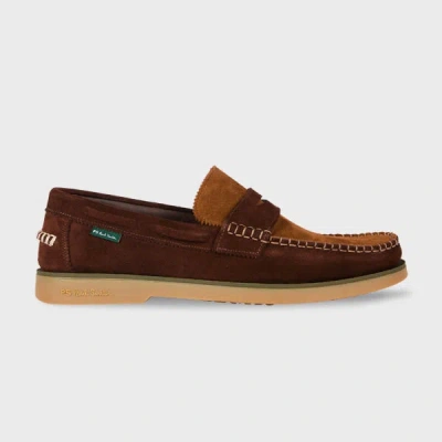 Ps By Paul Smith Contrast-stitching Suede Loafers In Brown