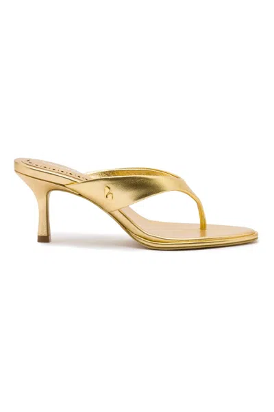 Larroude Gaia Sandal Metallic Leather Gold In Gold