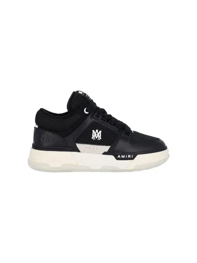 Amiri Black Low Top Sneakers With Logo Patch On The Tongue And Logo Lettering On The Heel In Leather Man In Black