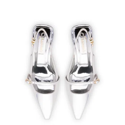 Larroude Ines Pump Silver Specchio In Silver