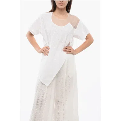 Viktor & Rolf Sangallo Floating Time T-shirt With Mesh Detail In White