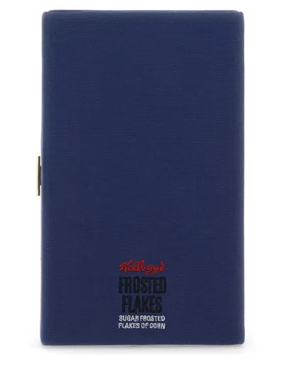 Anya Hindmarch Frosted-flakes-tiger Clutch In Blue