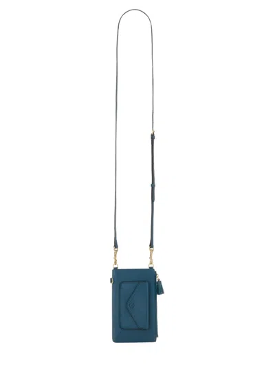 Anya Hindmarch Graphic-print Pocket Phone Bag In Blue