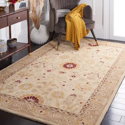Safavieh Anatolia Hand Made Area Rug, Sand / Walnut Traditional Style Non-shedding