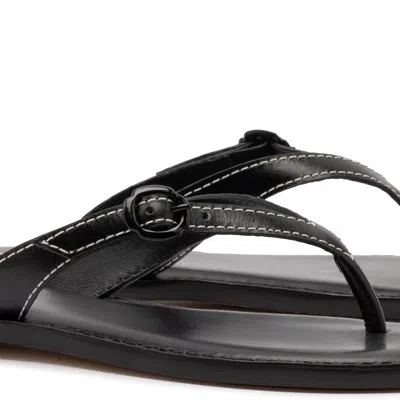 Larroude Mary Kate Flat Sandal Black In Black
