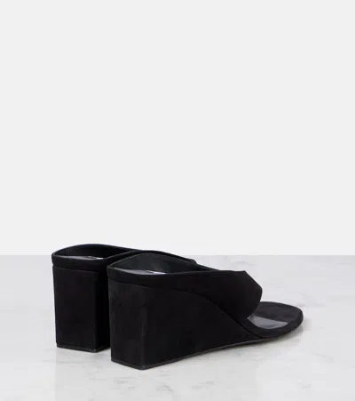 Alaïa Womens Black Thong-strap 75 Wedge-heel Leather Mules