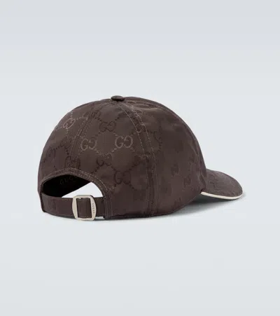 Gucci Baseball Cap Grey In Nylon Gg In Brown
