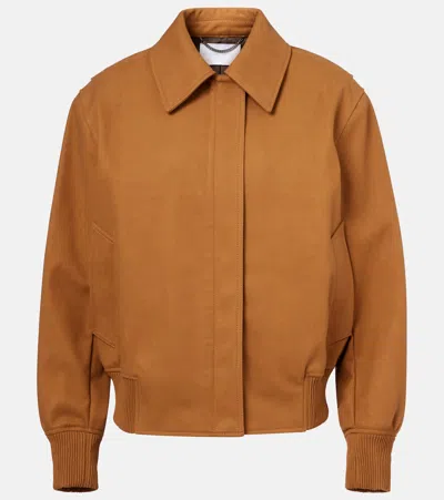 Stella Mccartney Pointed Collar Field Jacket In Brown