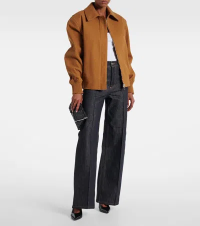 Stella Mccartney Pointed Collar Field Jacket In Brown