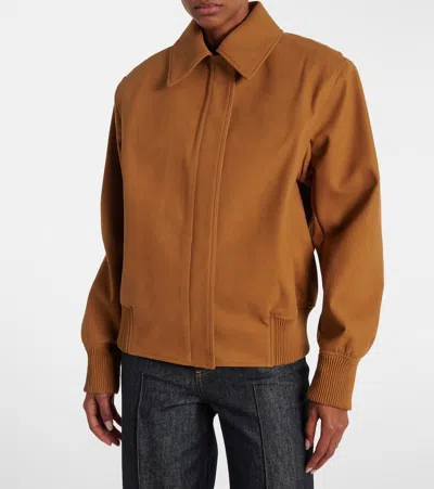 Stella Mccartney Pointed Collar Field Jacket In Brown