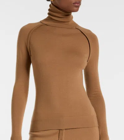 Victoria Beckham 'piping' Sweater In Brown