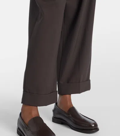 Brunello Cucinelli Baggy Tailored Wool Trousers In Brown