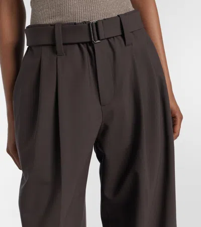 Brunello Cucinelli Baggy Tailored Wool Trousers In Brown