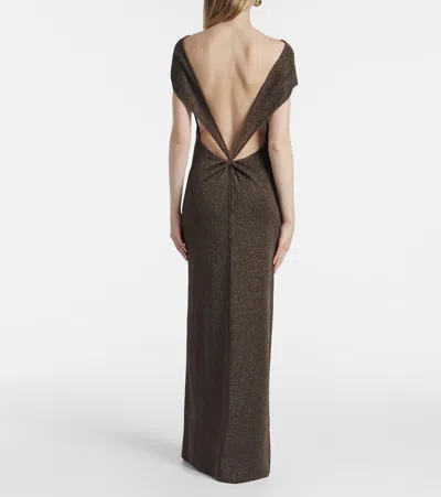 Max Mara Abito In Lurex Eschimo In Brown