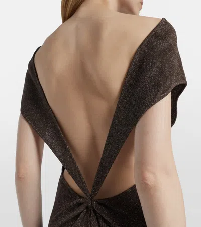 Max Mara Abito In Lurex Eschimo In Brown