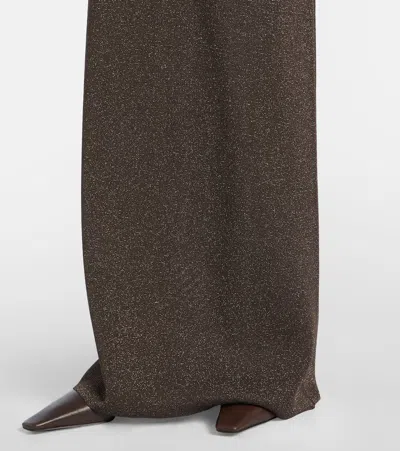 Max Mara Abito In Lurex Eschimo In Brown