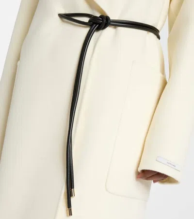 Sportmax Abate Belted Wool Long Coat In White