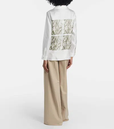Max Mara Nabil Silk Twill Shirt In White