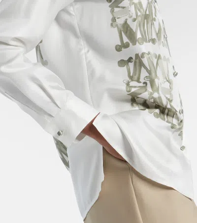 Max Mara Nabil Silk Twill Shirt In White