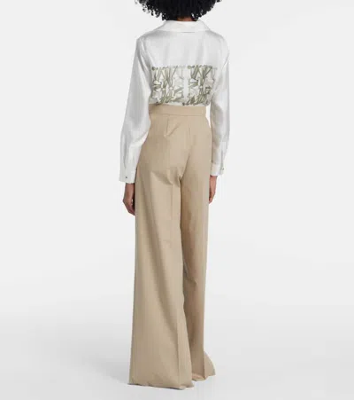 Max Mara Mxmgirone Tailored Trousers Belt Loops Pockets In Neutral