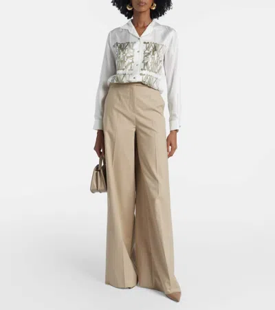 Max Mara Mxmgirone Tailored Trousers Belt Loops Pockets In Neutral