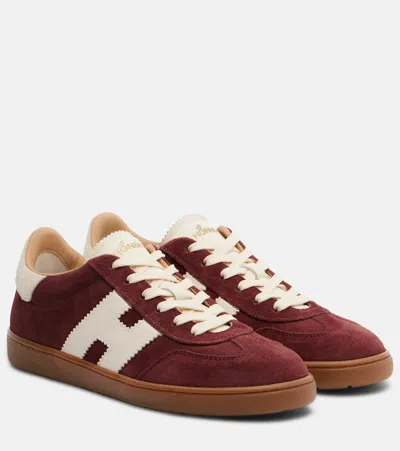 Hogan Chocolate Brown Suede Platform Sneakers With Lace-up Closure And H Logo Detail