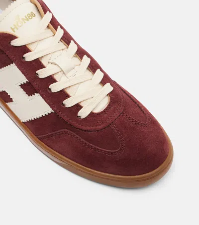 Hogan Chocolate Brown Suede Platform Sneakers With Lace-up Closure And H Logo Detail