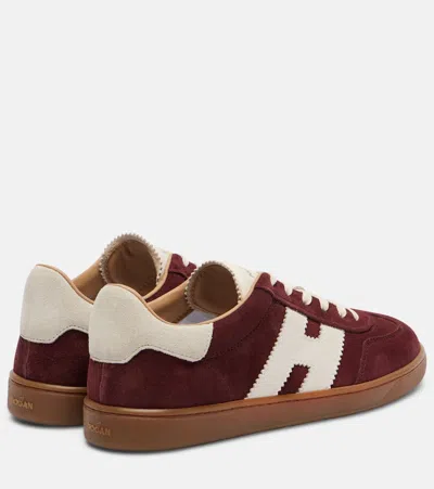 Hogan Chocolate Brown Suede Platform Sneakers With Lace-up Closure And H Logo Detail
