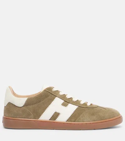 Hogan Sneakers With Suede Panels And Rubber Sole In Green