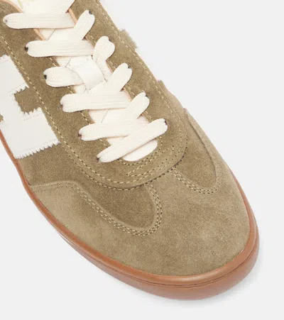 Hogan Sneakers With Suede Panels And Rubber Sole In Green