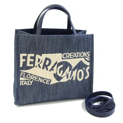 Pre-owned Ferragamo Blue Navy Blue Leather Handbag Shoulder Bag ()