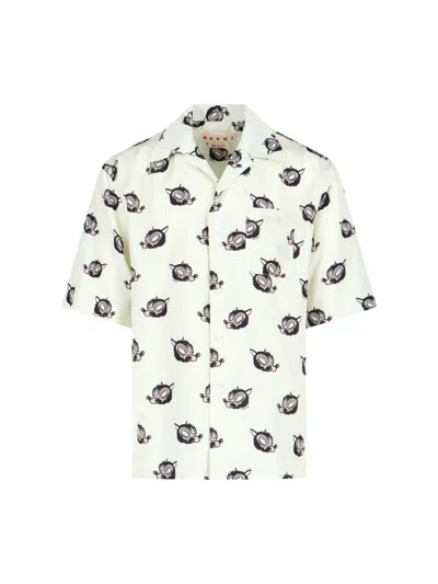 Marni Casual Shirt With Graphic Print And Chest Pocket