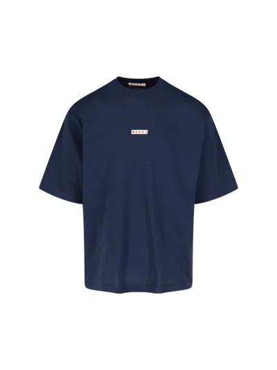Marni Crew Neck Short Sleeves In Blue