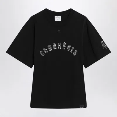 Courrèges T-shirt With Logo In Black