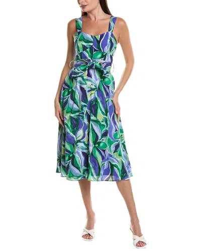 Tahari Asl Sleeveless Midi Dress In Blue