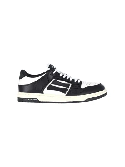 Amiri Skel Sneakers In White And Black Leather In Black