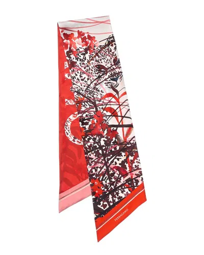 Ferragamo Printed Silk Scarf In Multi