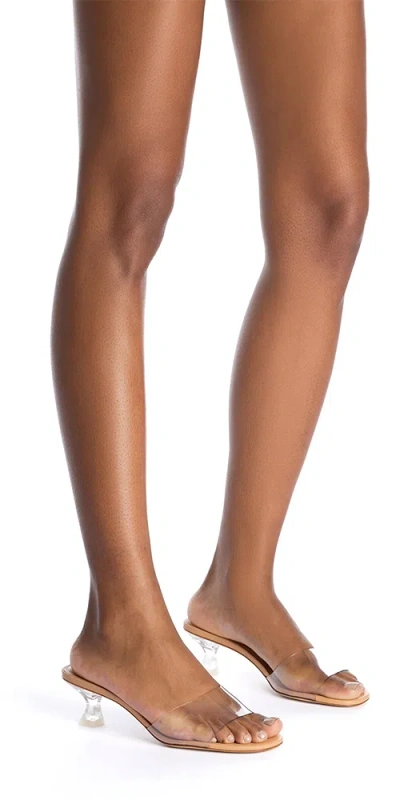 Larroude Vivi Lucite Mule Tan