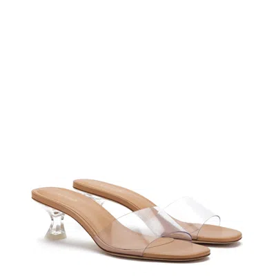 Larroude Vivi Lucite Mule Tan