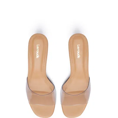 Larroude Vivi Lucite Mule Tan