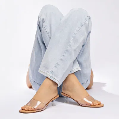 Larroude Vivi Lucite Mule Tan