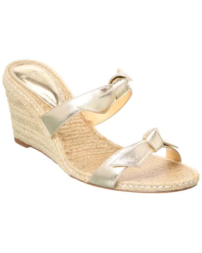 Alexandre Birman Clarita Braided Leather Wedge Sandal In Gold