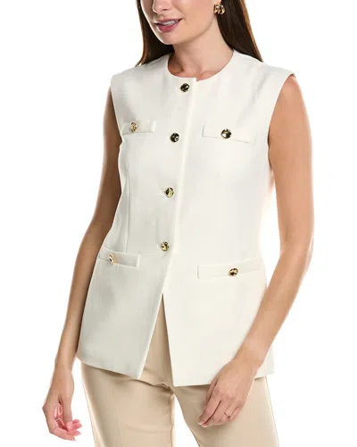 Anne Klein Longline Crepe Vest In White