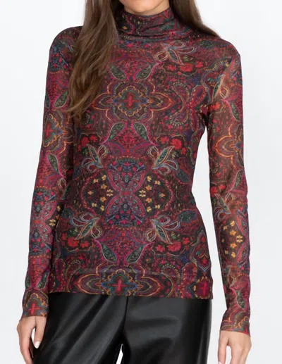 Johnny Was Potion Mock Neck In Multi Red In Multi