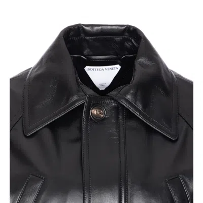 Bottega Veneta Women Black Lightweight Smooth Nappa Leather Jacket In Black