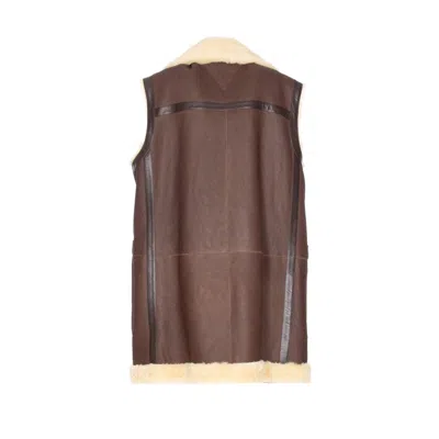 Bottega Veneta Shearling Long Vest In Brown